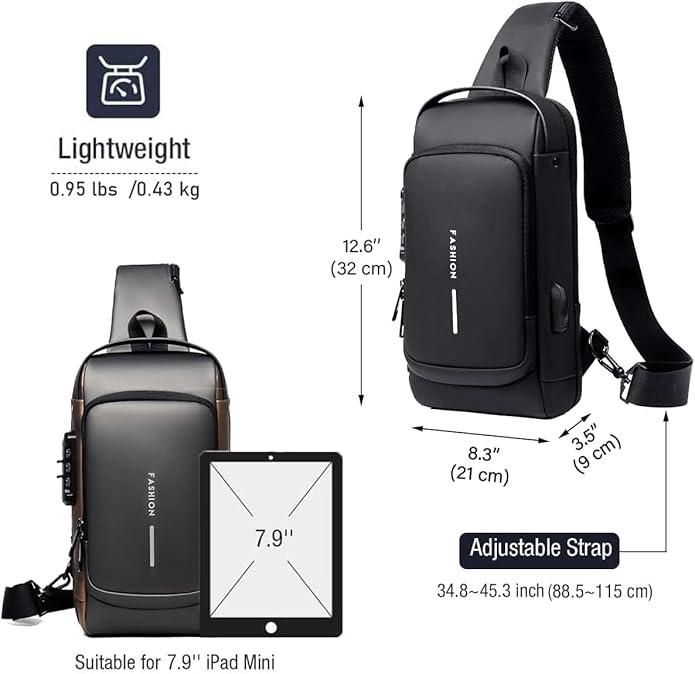 Unisex Sling Bag β Stylish Leather Look, Lightweight & Travel-Ready