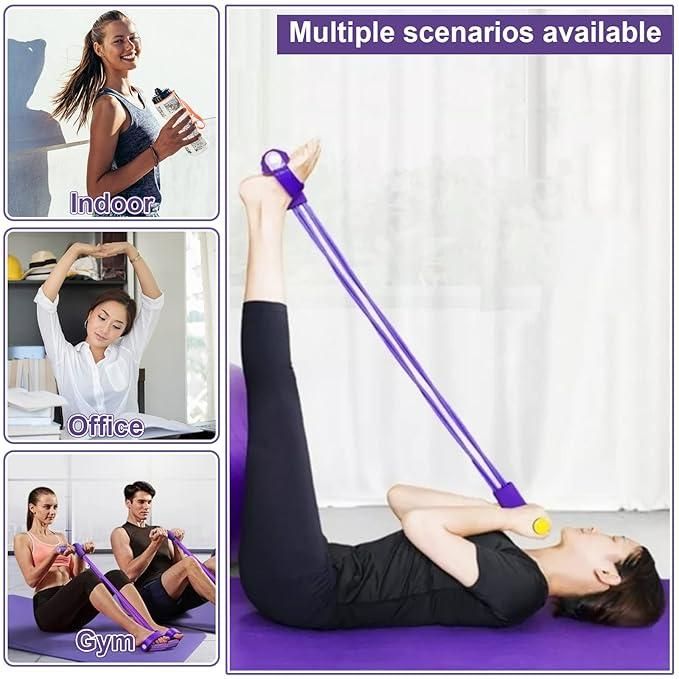 Pedal Resistance Band – 4-Rope Yoga & Full Body Workout Trainer