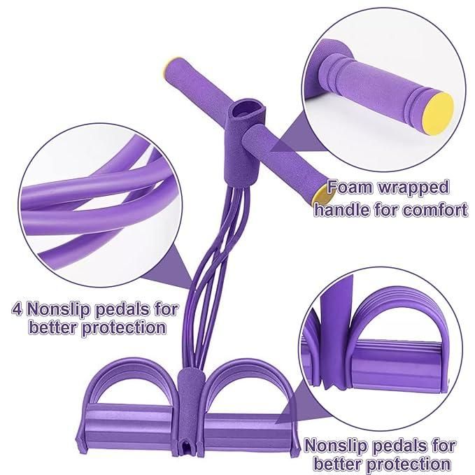 Pedal Resistance Band – 4-Rope Yoga & Full Body Workout Trainer