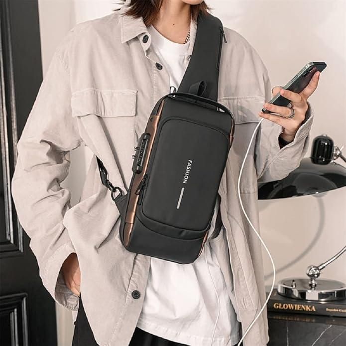 Unisex Sling Bag β Stylish Leather Look, Lightweight & Travel-Ready