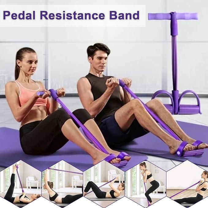 Pedal Resistance Band – 4-Rope Yoga & Full Body Workout Trainer