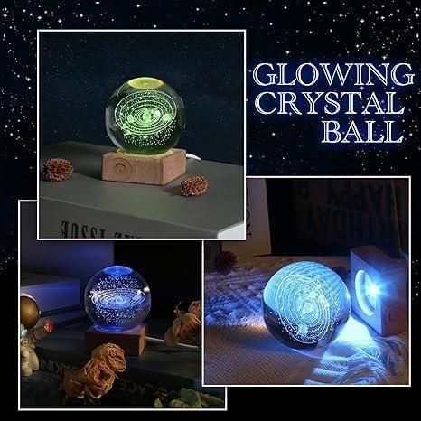 3D Crystal LED Lamp Ball – Engraved Light Sphere for Home Décor & Gifting