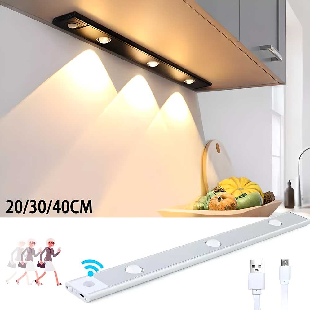 LED Motion Sensor Cabinet Light β USB Rechargeable, 3 Modes & Easy Stick-On