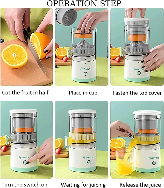 Electric Citrus Juicer – USB Rechargeable, Portable & Perfect for Fresh Juice Anywhere