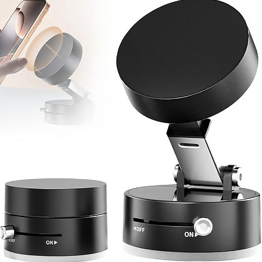 Vacuum Mobile Holder – 360° Rotation, Foldable & Universal Magnetic Grip