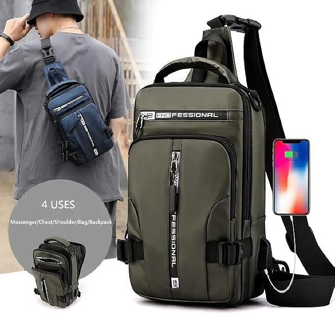 Smart Sling Bag with USB Charging Port β Stay Connected & Hands-Free On the Go
