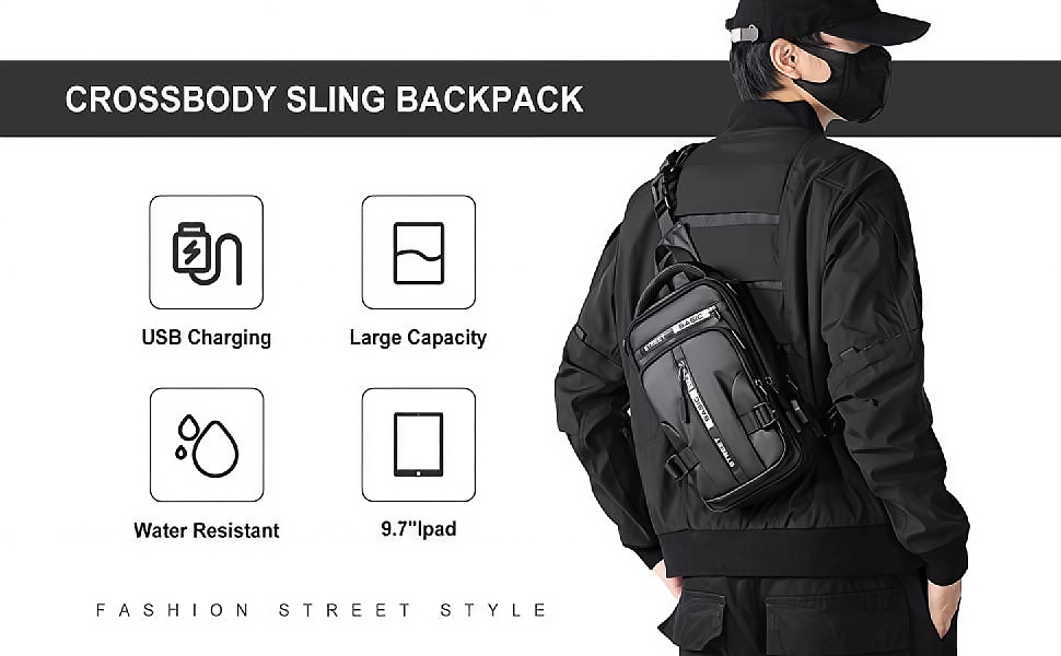 Smart Sling Bag with USB Charging Port β Stay Connected & Hands-Free On the Go