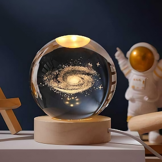 3D Crystal LED Lamp Ball – Assorted Engraved Designs for Home Decor & Gifting