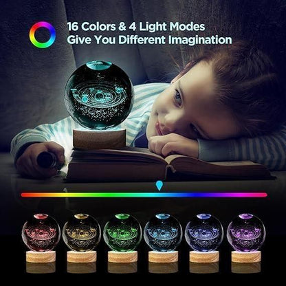 3D Crystal LED Lamp Ball – Engraved Light Sphere for Home Décor & Gifting