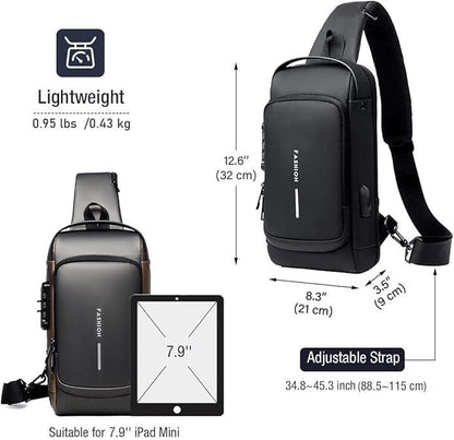 Unisex Sling Bag – Stylish Leather Look, Lightweight & Travel-Ready
