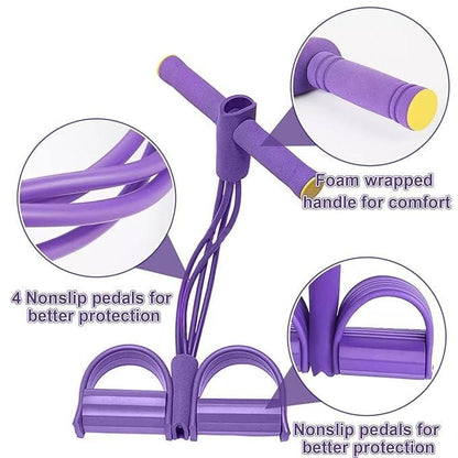 Pedal Resistance Band – 4-Rope Yoga & Full Body Workout Trainer