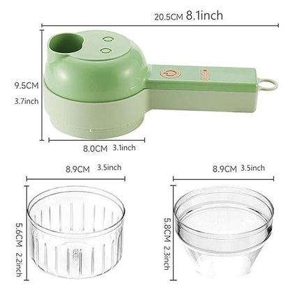 4 in 1 Portable Electric Vegetable Cutter Set – Multifunctional Slicer, Chopper, Grinder & Peeler