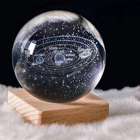 3D Crystal LED Lamp Ball – Engraved Light Sphere for Home Décor & Gifting