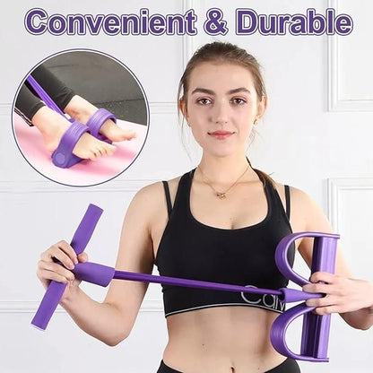 Pedal Resistance Band – 4-Rope Yoga & Full Body Workout Trainer