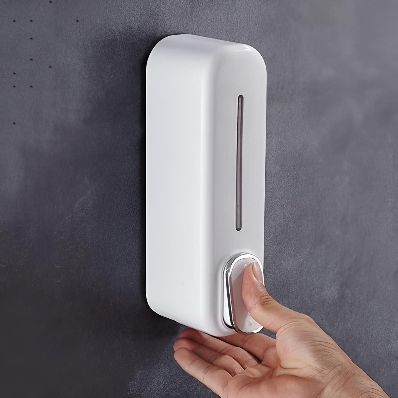 Wall-Mounted Manual Soap Dispenser – Space-Saving, Easy Press & Refillable