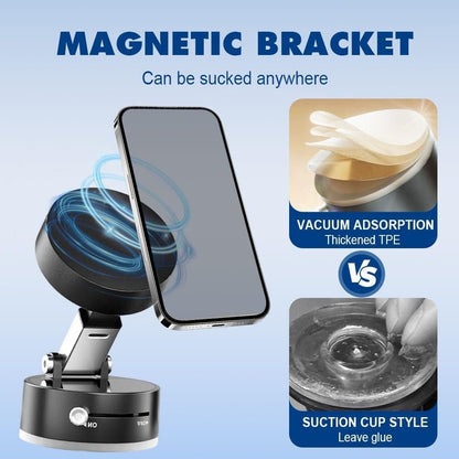 Vacuum Mobile Holder – 360° Rotation, Foldable & Universal Magnetic Grip