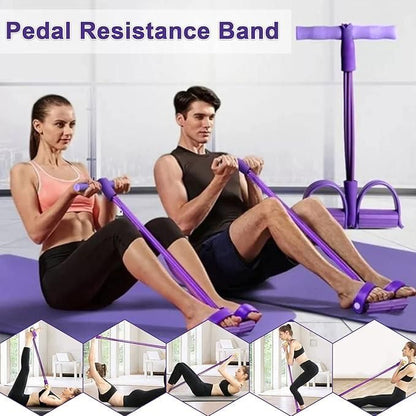 Pedal Resistance Band – 4-Rope Yoga & Full Body Workout Trainer