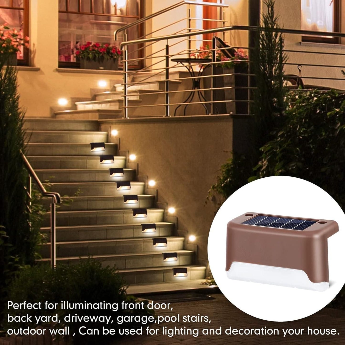Solar Deck Lights Outdoor – Waterproof LED Step, Fence & Garden Lighting for Home Decoration