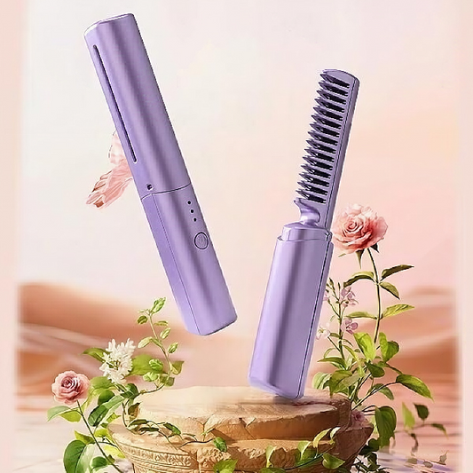 Rechargeable Hot Comb Hair Straightener – Cordless Styling Tool for Smooth, Sleek Hair