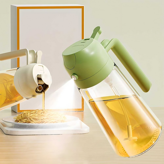 Smart Glass Oil Dispenser Bottle – 2-in-1 Spray & Pour Design for Effortless Cooking