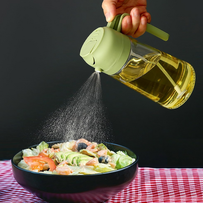 Smart Glass Oil Dispenser Bottle – 2-in-1 Spray & Pour Design for Effortless Cooking
