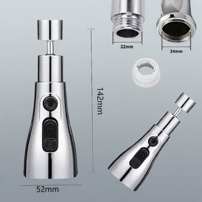Smart Kitchen Faucet Nozzle – 3-in-1 Spray Modes for Easy, Efficient Washing