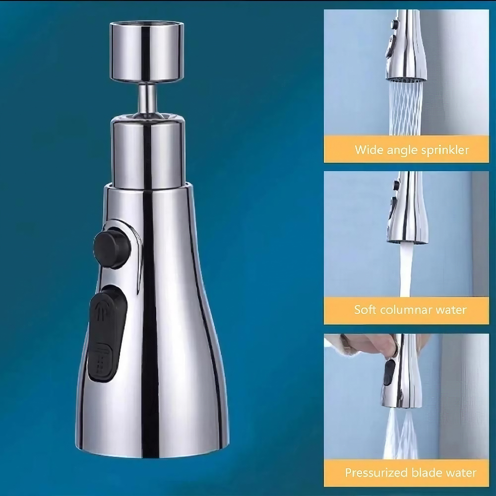 Smart Kitchen Faucet Nozzle – 3-in-1 Spray Modes for Easy, Efficient Washing