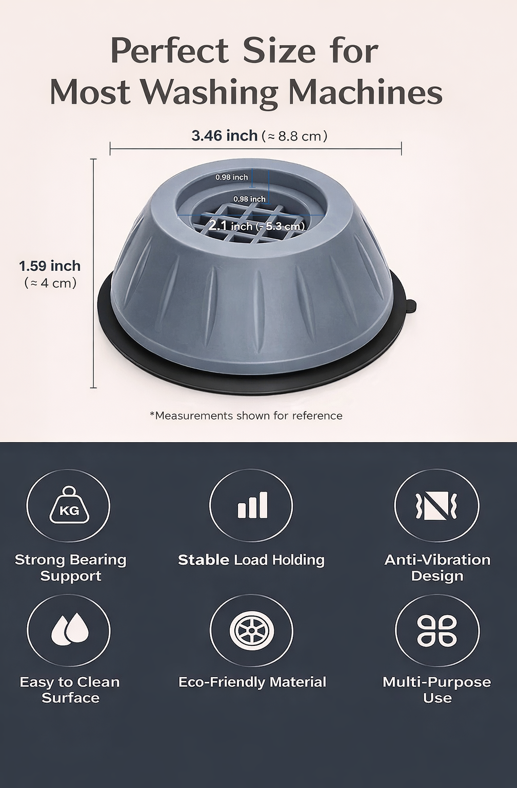 Anti Vibration Pads for Washing Machine – Shockproof Feet (4 Pcs)