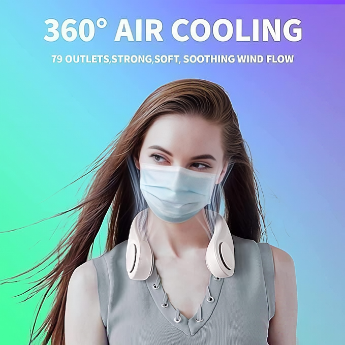Bladeless Rechargeable Neck Fan – Portable, Wearable & Hands-Free Cooling
