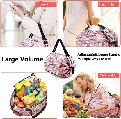 2-in-1 Foldable Shopping Bag – Reusable, Lightweight & Eco-Smart Tote